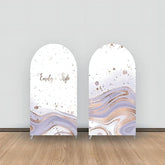 Aperturee - Purple Marble Wedding Double Sided Arch Backdrop